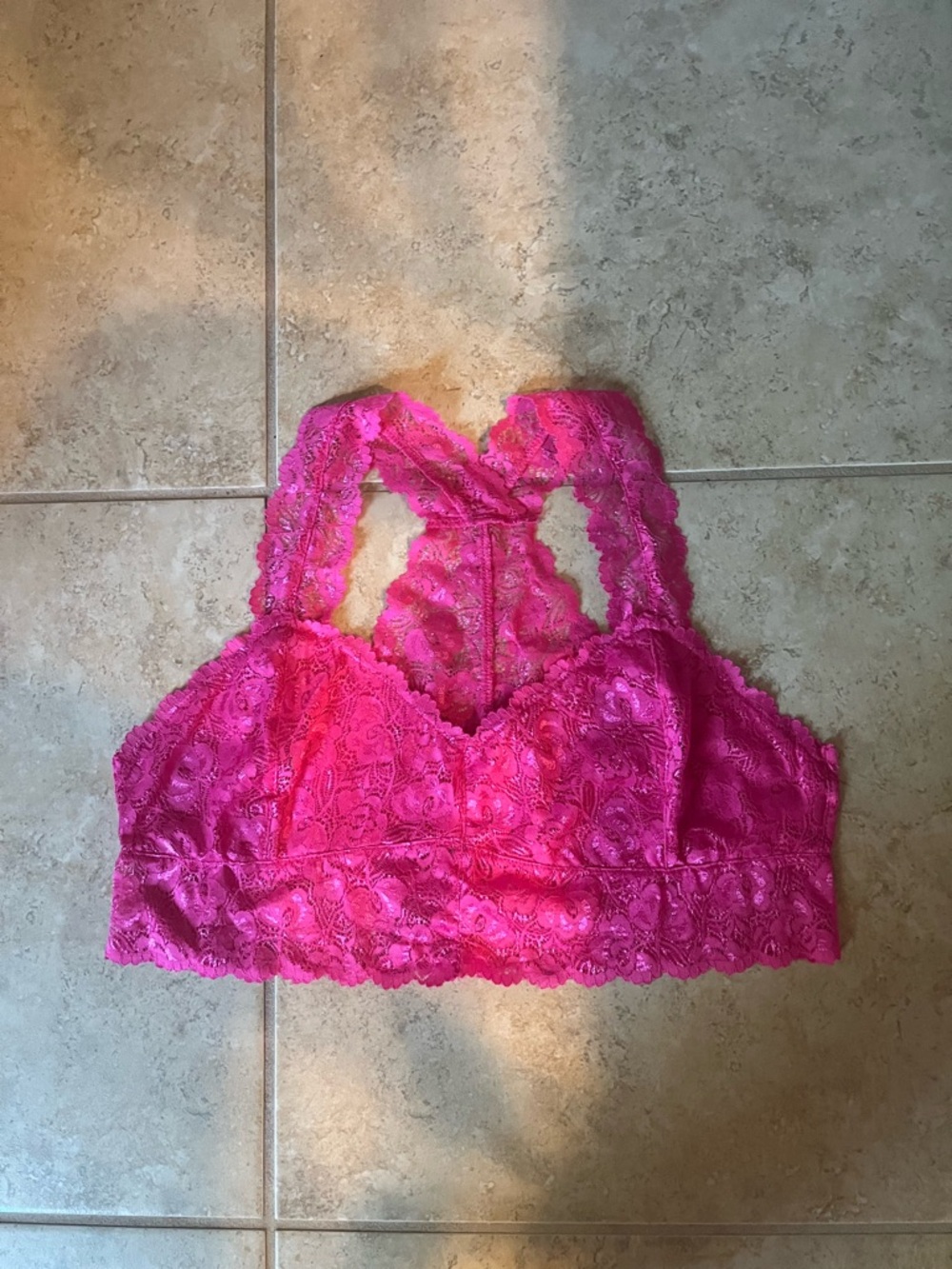 Lace Racerback Bralette in Hot Pink - Women's Intimates